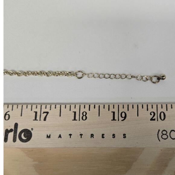 J.Crew Gold Tone Statement Necklace Cream Bead Flower Design – Adjustable Chain - Picture 5 of 5